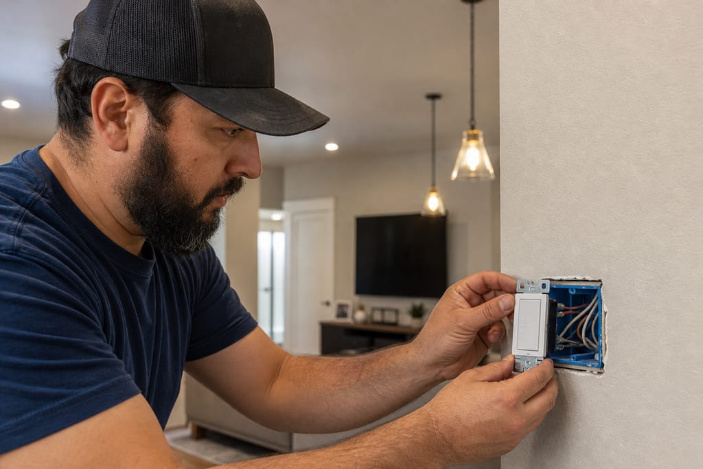 Switch/dimmer install photo